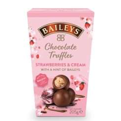 praline di cioccolato al latte con ripieno di crema alla fragola e liquore Baileys