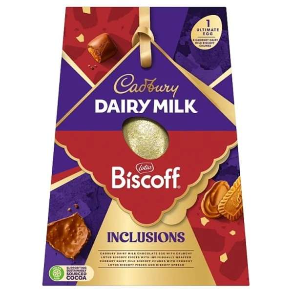 uovo di cioccolato al latte con pezzi di biscotti biscoff